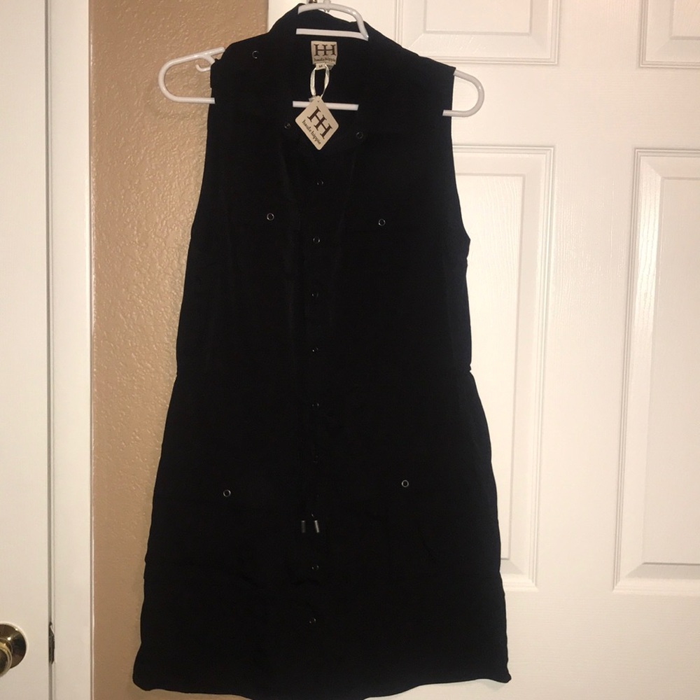 Haute Hippie button down black dress